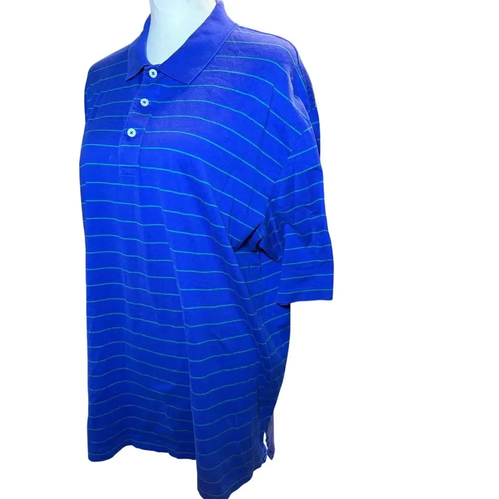 Polo Golf Ralph Lauren Blue Green Striped Polo Shirt, Golf Casual, Men's XL